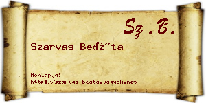 Szarvas Beáta névjegykártya