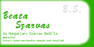 beata szarvas business card